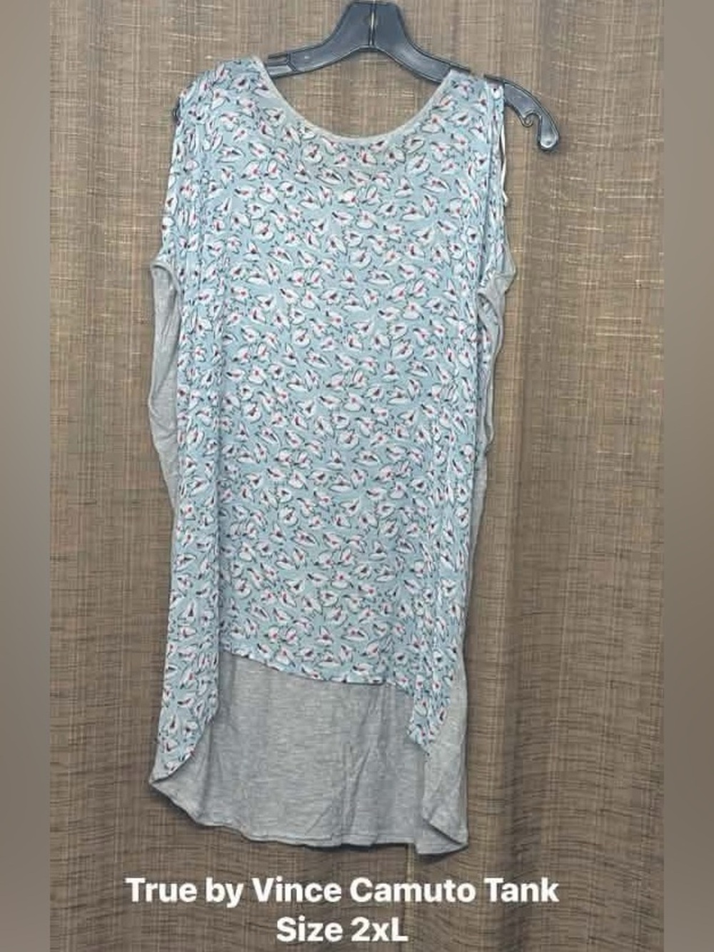 Light Blue Floral Layered Tank - Women’s 2XL